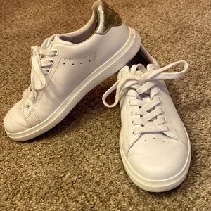 Tory Burch white and gold sneakers